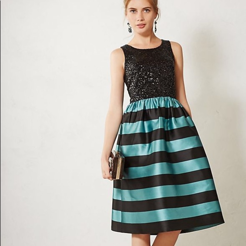 Anthropologie Leifsdottir Starlit Stripes Dress - Picture 1 of 7